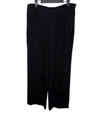 Armani Collezioni Black Wide Leg Trousers Size 12 Dress Pants Career Workwear